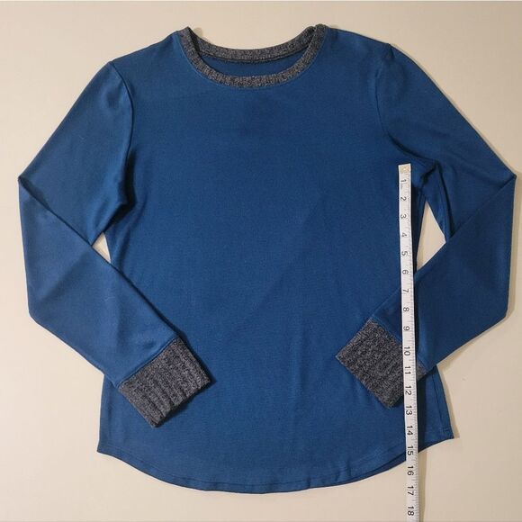 Cuddl Duds Women's Teal Long Sleeve Crewneck Pullover Top - Picture 6 of 11